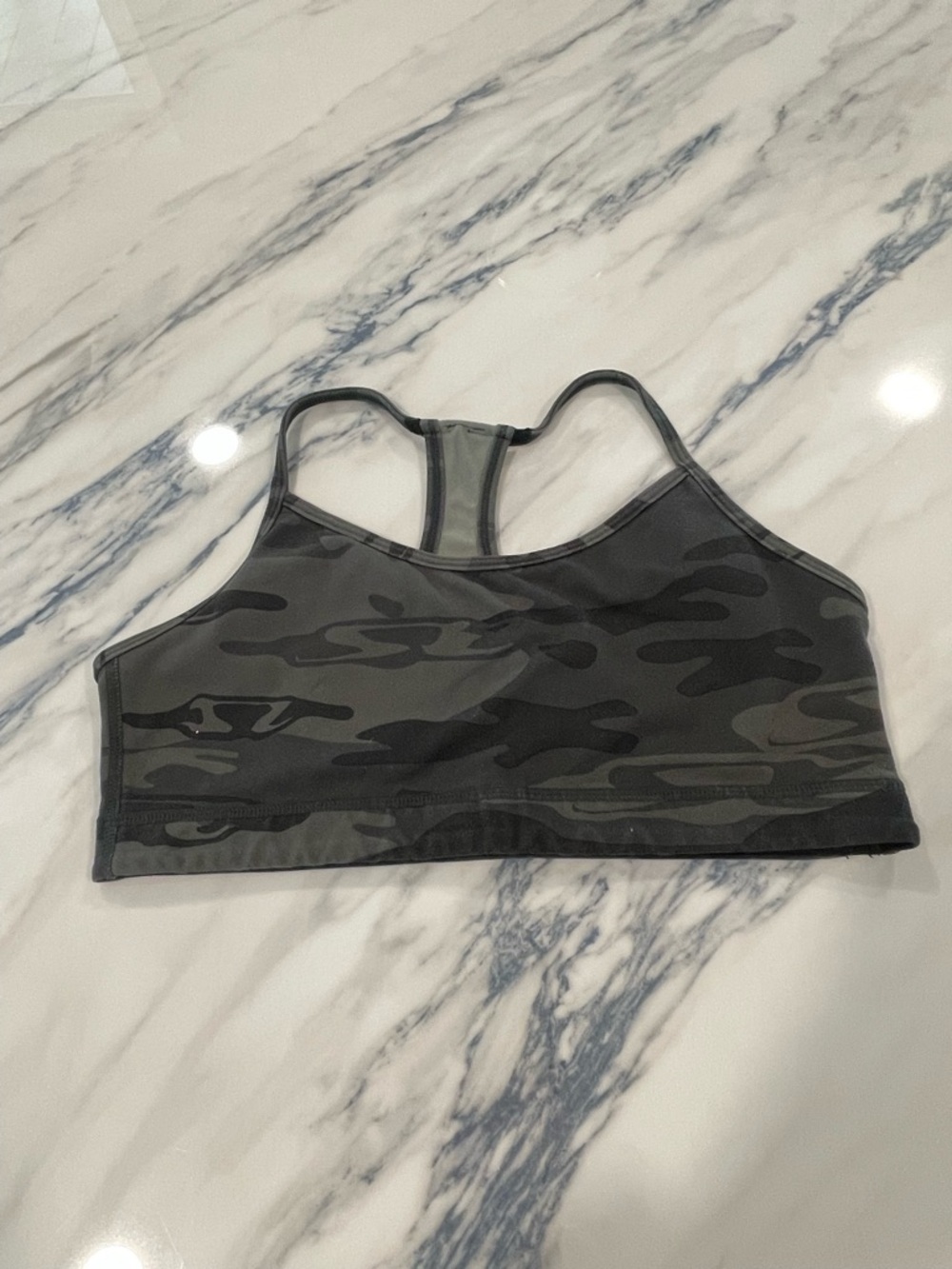 lululemon athletica Green Camo Racerback Sports Bra